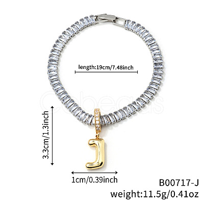 Fashionable Brass Charm Bracelets LI7211-10-1