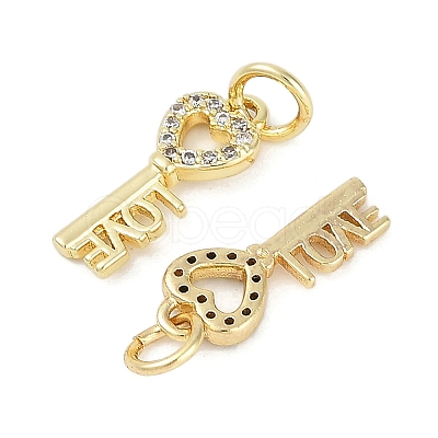 Rack Plating Brass Micro Pave Cubic Zirconia Pendants KK-H509-05G-1
