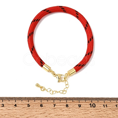 Braided Round Polyester Cord Bracelet Makings FB-CBAEDA0-01G-27-1