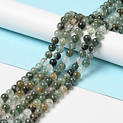 Natural Fuchsite Beads Strands G-K285-40B-1-1