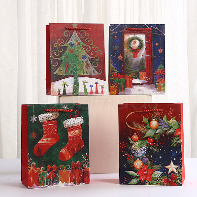 Christmas Paper Printed Tote Bags ABAG-P015-01D-1