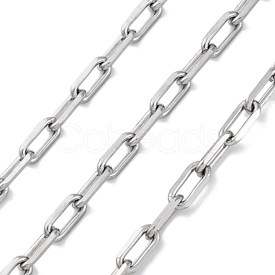 304 Stainless Steel Paperclip Chains CHS-M009-06P-04-1