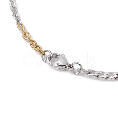 3Pcs 3 Styles Two Tone 304 Stainless Steel Curb Chain & Cable Chain Necklaces for Women Men NJEW-JN05568-1