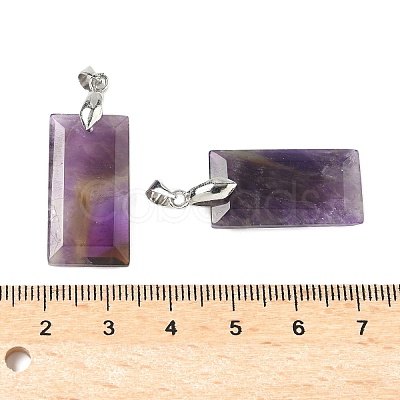 Natural Amethyst Faceted Pendants G-L623-03P-06-1