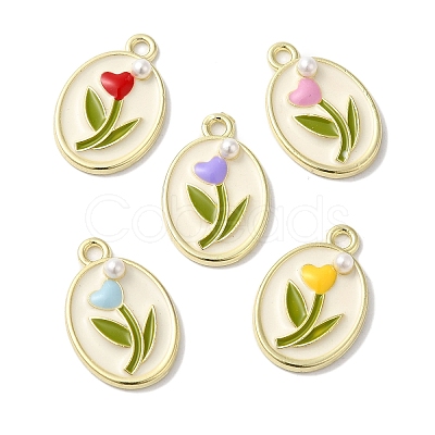 Rack Plating Alloy Enamel Pendants FIND-I039-033G-1