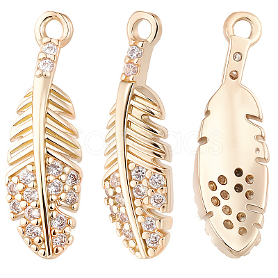 20Pcs Brass Micro Pave Cubic Zirconia Pendants KK-BBC0025-98-1