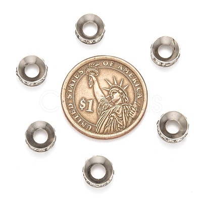 Brass Rhinestone Spacer Beads X-RB-A020-9mm-01P-1