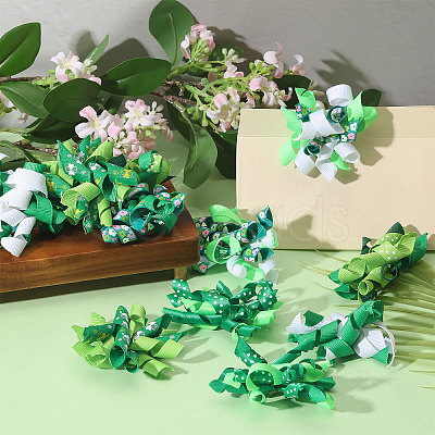 12Pcs 6 Styles Saint Patrick's Day Polyester Ornaments AJEW-BC0010-71-1