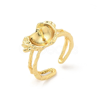 Brass Cup Peg Open Cuff Ring Settings LS-KK-G518-10G-03-1