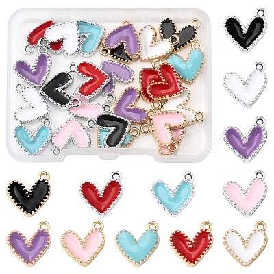 24Pcs 12 Colors Rack Plating Alloy Enamel Charms ENAM-FS0002-75-1