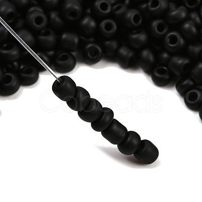 Frosted Opaque 6/0 Glass Seed Beads SEED-R029-4mm-A07-1