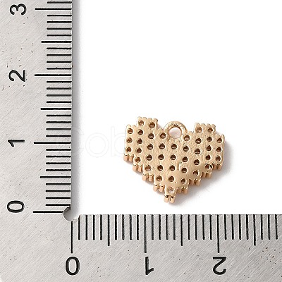 Brass Micro Pave Clear Cubic Zirconia Pendants KK-C062-077G-1