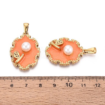 304 Stainless Steel & Enamel & ABS Imitation Pearl Pendants STAS-T072-91A-G-1