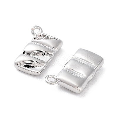 Brass Micro Pave Clear Cubic Zirconia Charms KK-F871-42P-1
