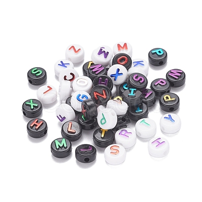 180Pcs 10 Style Opaque Black Acrylic Beads MACR-YW0001-53-1