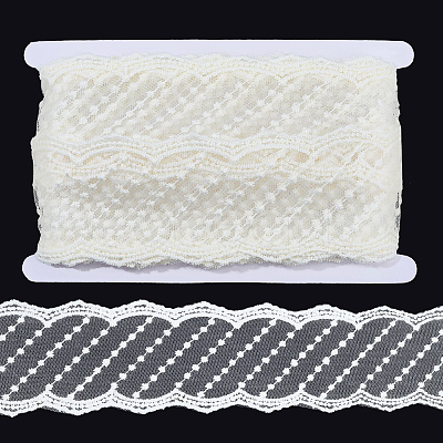10Yards Polyester Embroidery Mesh Flower Lace Ribbon OCOR-GF0005-41A-1