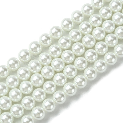 Eco-Friendly Dyed Glass Pearl Round Bead Strands X-HY-A002-8mm-RB001-1