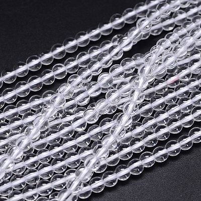 Round Natural Grade A Quartz Crystal Bead Strands X-G-H1648-6mm-01N-A-1
