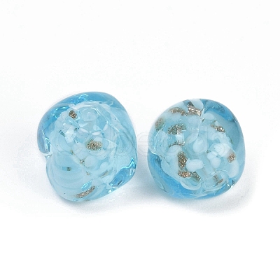 Handmade Gold Sand Lampwork Beads LAMP-H069-01B-1