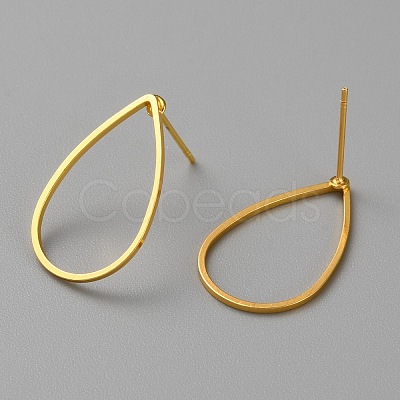 Golden Brass Hollow Geometric Stud Earrings EJEW-WH0012-127A-1