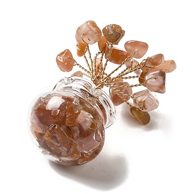 Natural Carnelian Chips Tree Decorations DJEW-Z007-02C-1