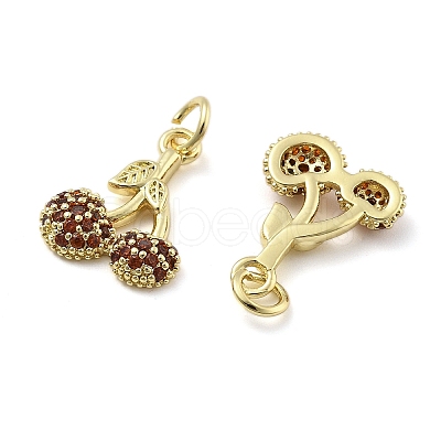 Brass Micro Pave Cubic Zirconia Pendants KK-U060-25G-1