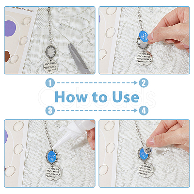 DIY Blank Oval Alloy Pendant Decoration Making Kits HJEW-FH00001-1