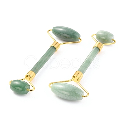 Natural Green Aventurine Brass Face Massager MRMJ-G009-38G-1