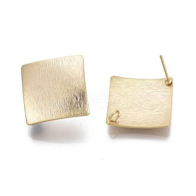 Brass Stud Earring Findings KK-N233-020-NF-1