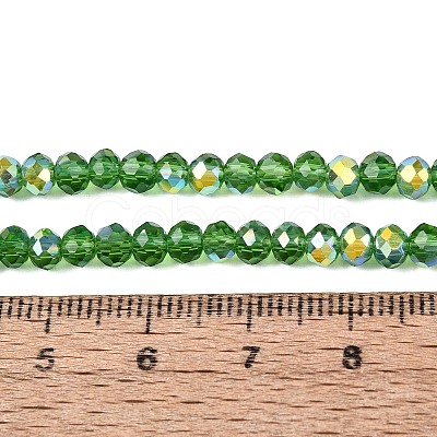 AB Color Plated Transparent Glass Rondelle Beads Strands EGLA-T029-4mm-10M-1