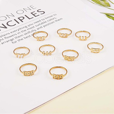 Number Pendant Necklace & Open Cuff Ring JX197A-1