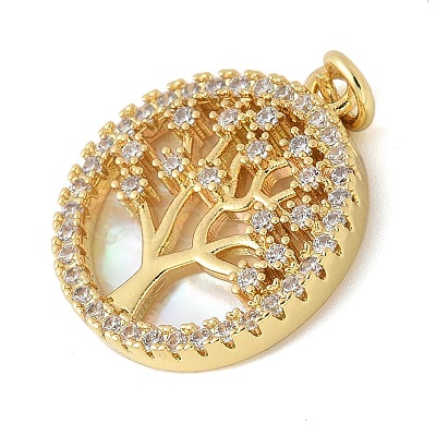 Brass Micro Pave Cubic Zirconia Pendants KK-K298-16G-02-1