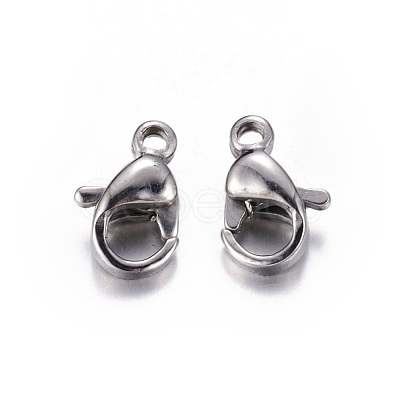 Tarnish Resistant 304 Stainless Steel Lobster Claw Clasps X-STAS-R050-9x5mm-1