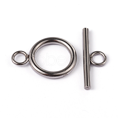 Non-Tarnish 304 Stainless Steel Ring Toggle Clasps X-STAS-L176-12P-1