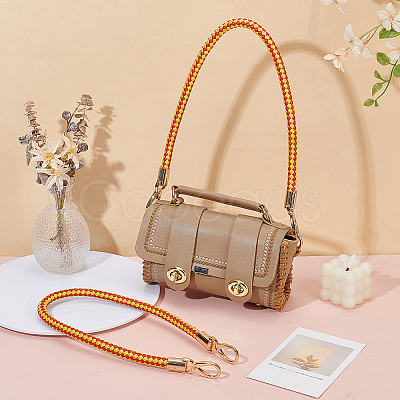 Two Tone Braided Round PU Leather Bag Straps DIY-WH0816-091B-KCG-1