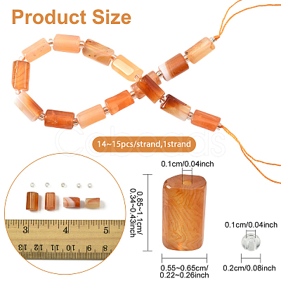 1 Strand Natural Orange Botswana Agate Beads Strands G-YW0002-44-1