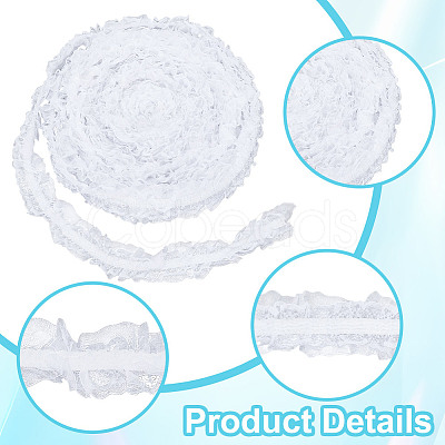 10M Double Layer Polyester Flower Elastic Lace Trim OCOR-DC0001-21A-1