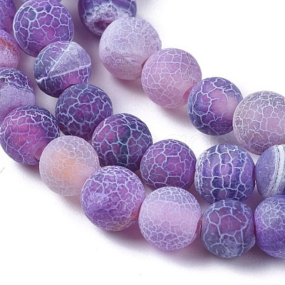 Natural Weathered Agate Beads Strands G-L534-01-6mm-1
