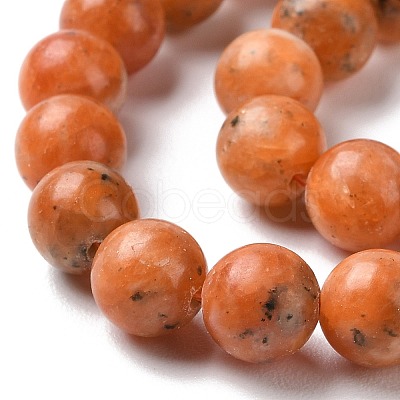 Natural Orange Calcite Beads Strands G-E576-74D-1