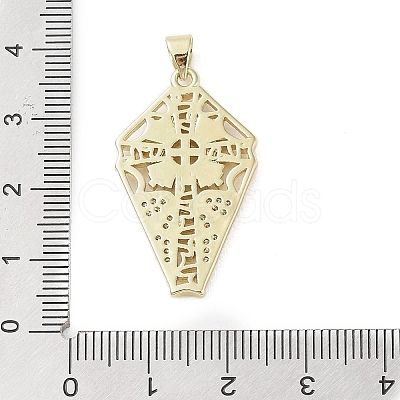 Real 18K Gold Plated Brass Micro Pave Cubic Zirconia Pendants KK-A209-04C-G-1