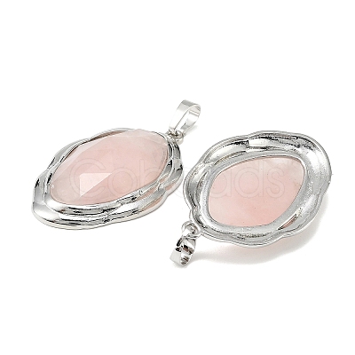 Natural Rose Quartz Faceted Pendants G-D102-02P-04-1
