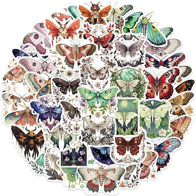 50Pcs Moth PVC Self Adhesive Cartoon Stickers STIC-B001-19-1