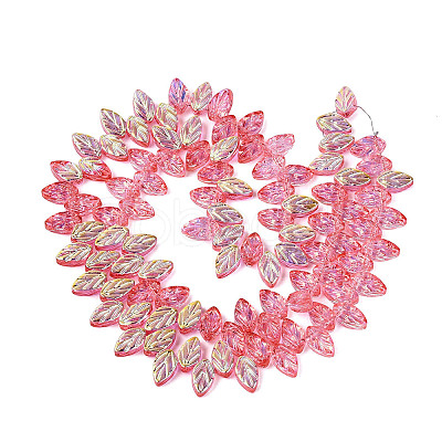 Electroplate Transparent Glass Beads Strands EGLA-N056-03A-06-1
