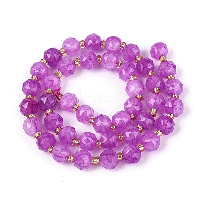 Ombre Effect Dyed Transparent Crackle Glass Beads Strands GLAA-Q111-8MM-04-1