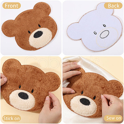 Computerized Embroidery Polyester with Fur Iron on/Sew on Patches DIY-WH0671-397A-1