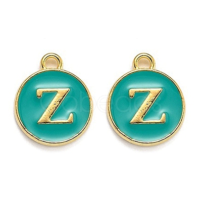Golden Plated Alloy Enamel Charms X-ENAM-Q437-15Z-1