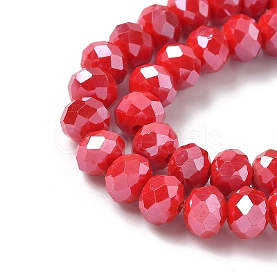 Electroplate Opaque Solid Color Glass Beads Strands EGLA-XCP0001-21-1