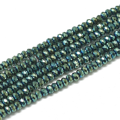 Electroplate Glass Beads Strands X-EGLA-Q112-C03-1