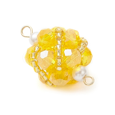 Glass Beaded Round Sphere Links PALLOY-MZ00874-06-1