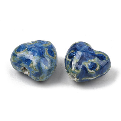 Glazed Heart Shaped Porcelain Beads PR-G020-01-1